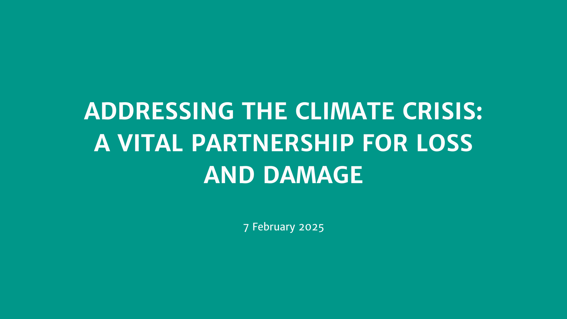 Addressing the climate crisis: A vital partnership for loss and damage News Image
