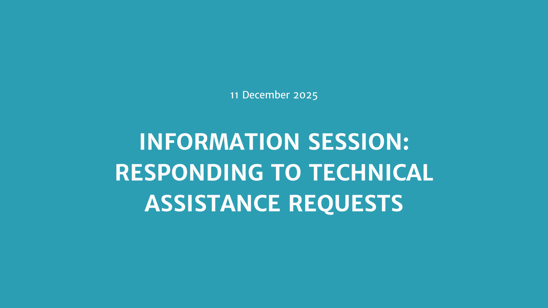 Information session: Responding to technical assistance requests Event Image