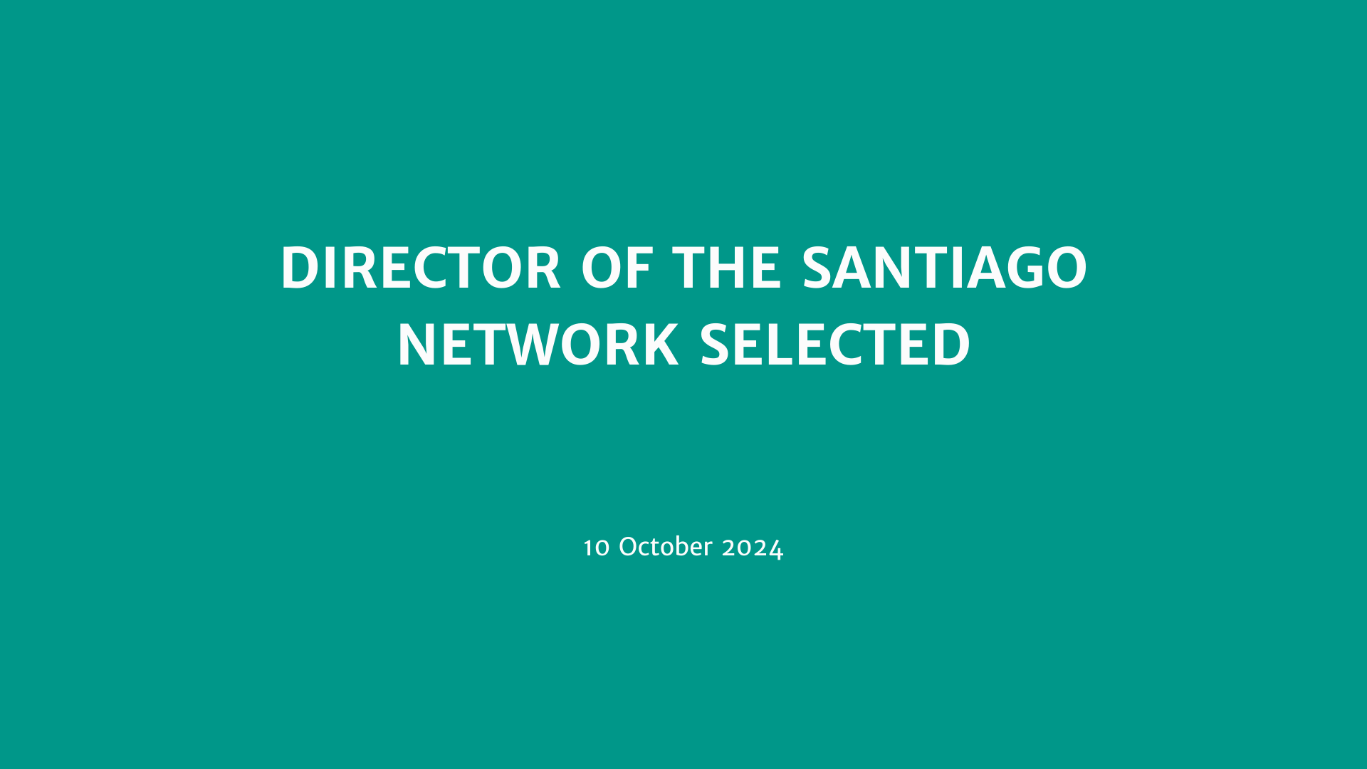 Director of the Santiago network secretariat selected News Image